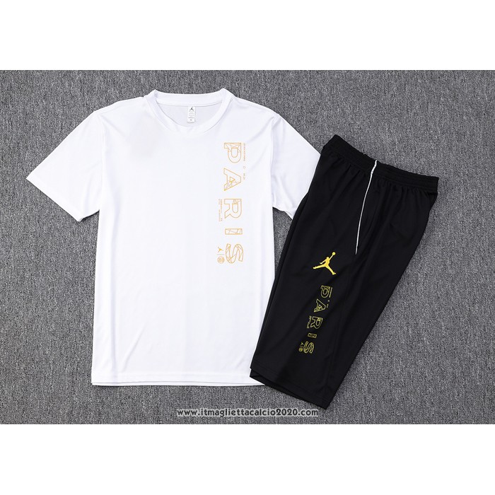 Tuta da Track Paris Saint-Germain Jordan Manica Corta 2023 2024 Bianco - Pantalon Corto